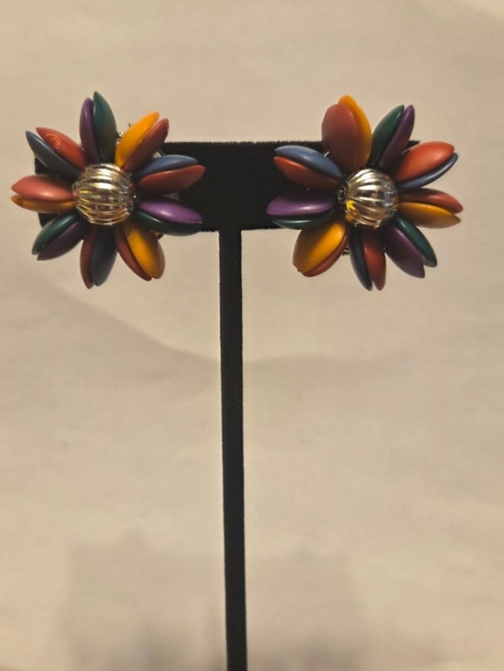 Vintage Multicolor Clip-On Earrings